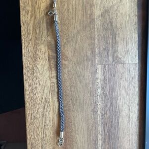 Elegant Blue and Silver Braided Bracelet